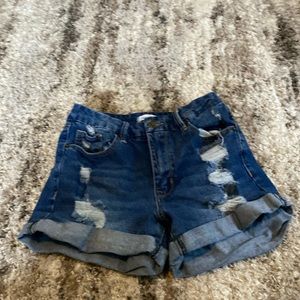 There a bluish grey with white rips.